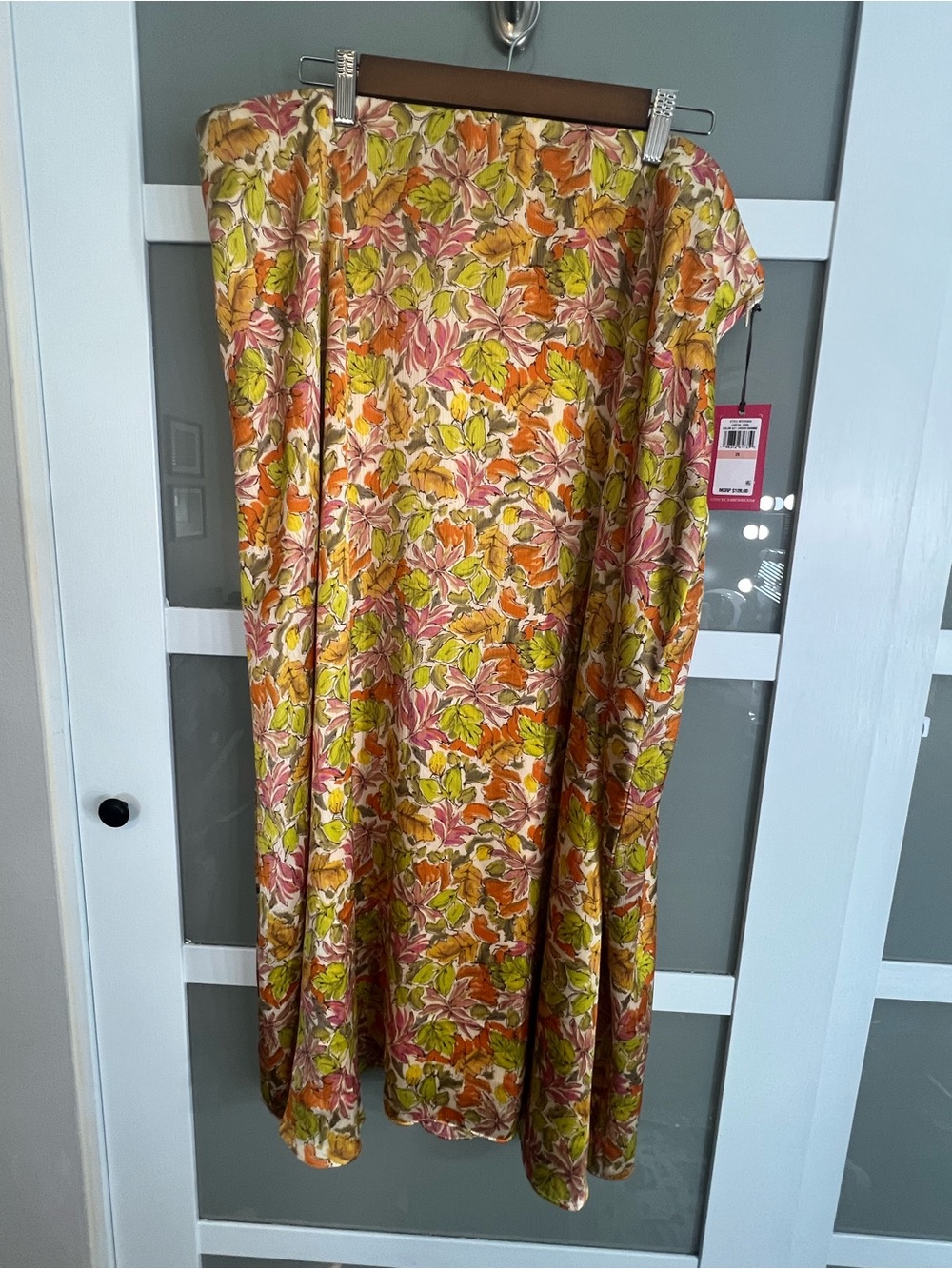 Vince Camuto Bias Cut A-Line Maxi Skirt in Crushed Orange